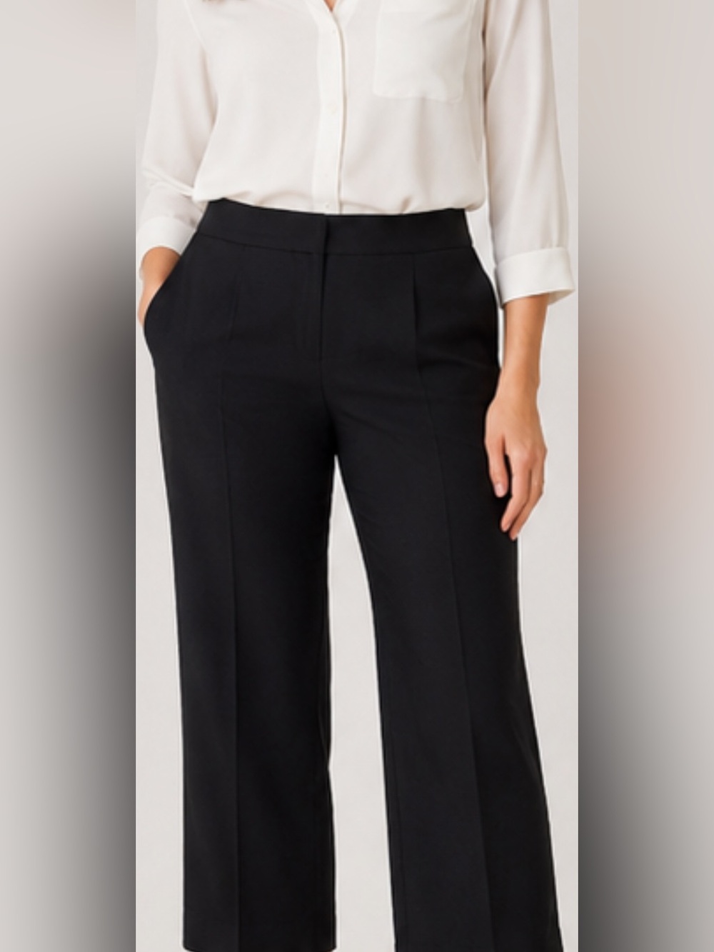 Talbots Women’s Petites Black Italian Wool Pants Cropped Size 12